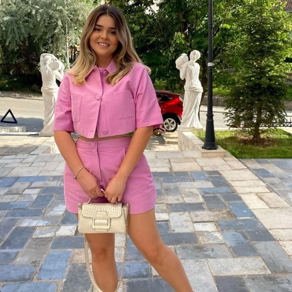 NWT Zara 2-Piece Cropped Button Blazer& Shorts Set - Picture 5 of 16